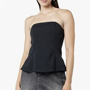 The Drop Alejandra Black Strapless Corset Top Black